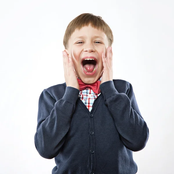 Menino gritando — Fotografia de Stock