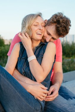 mutlu hansome genç Çift