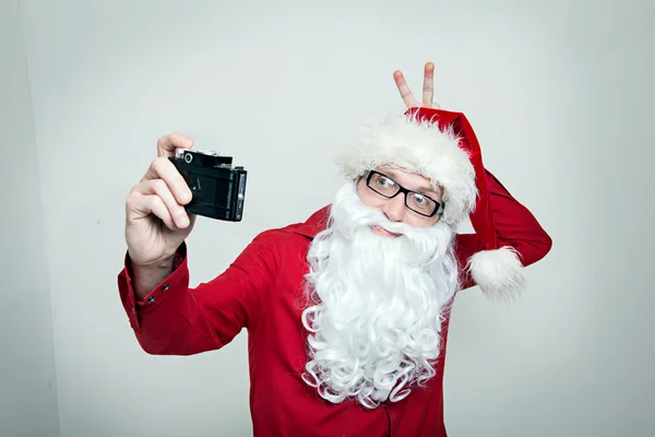 Hipster Santa aptal selfie yapım çevresinde