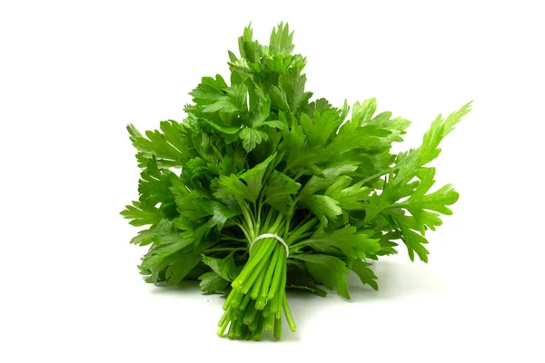 Bunch Green Parsley White Background Isolated Greens Adding Dishes Decorating — Stock Photo, Image