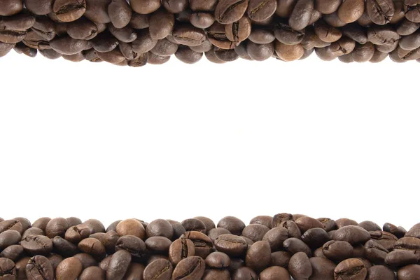 Kávébab Csíkok Izolált Fehér Háttér — Stock Fotó