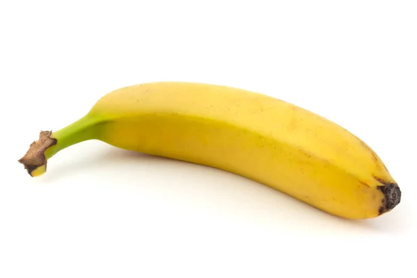 Close Van Een Banaan Geïsoleerd Witte Achtergrond — Stockfoto