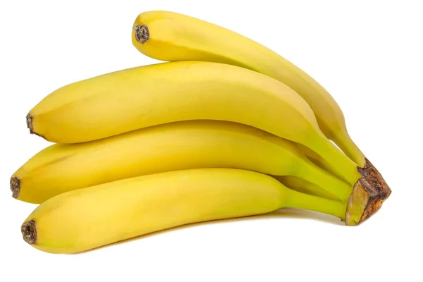 Свіжі Банани Лежать Ізольовано Білому Тлі Фрукти Крупним Планом — стокове фото