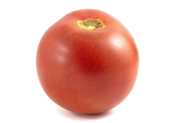 Vermelho Tomate Redondo Isolado Fundo Branco Close — Fotografia de Stock