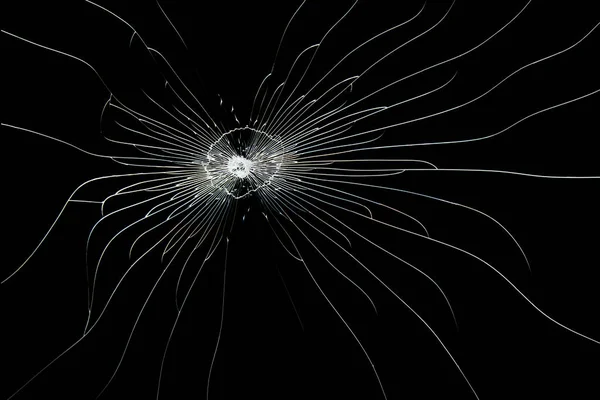 Sprickor Mönster Krossat Glas Abstraktion Flis Och Linjer Från Påverkan — Stockfoto