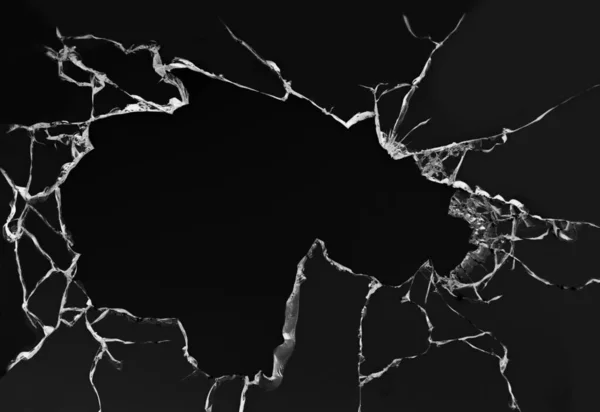 Σπασμένο Γυαλί Λευκό Φόντο Κατεστραμμένη Υφή Παραθύρου Ρωγμές Μαύρο Φόντο — Φωτογραφία Αρχείου