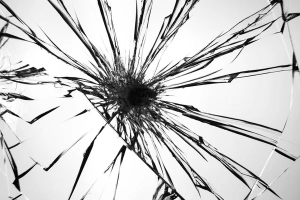 Cracks Pattern Broken Glass Abstraction Chips Lines Impact Glass — Stock Photo, Image