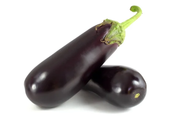Two Eggplants Isolated White Background — Stock Photo, Image