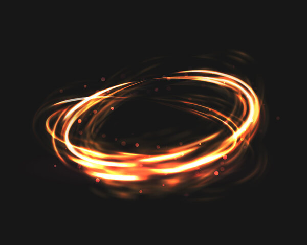 The tornado of light with sparkling lines.