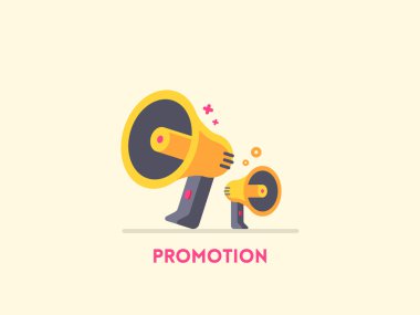Megafon simgesi. Pazarlama promosyon kavramı.