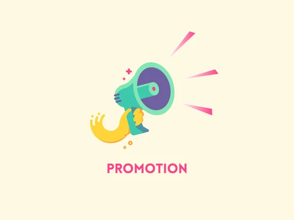 Pictograma Megaphone. Conceptul de promovare marketing . — Vector de stoc