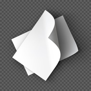 Kağıt yaprak mockup şeffaf arka plan üzerinde. Vektör çizim.