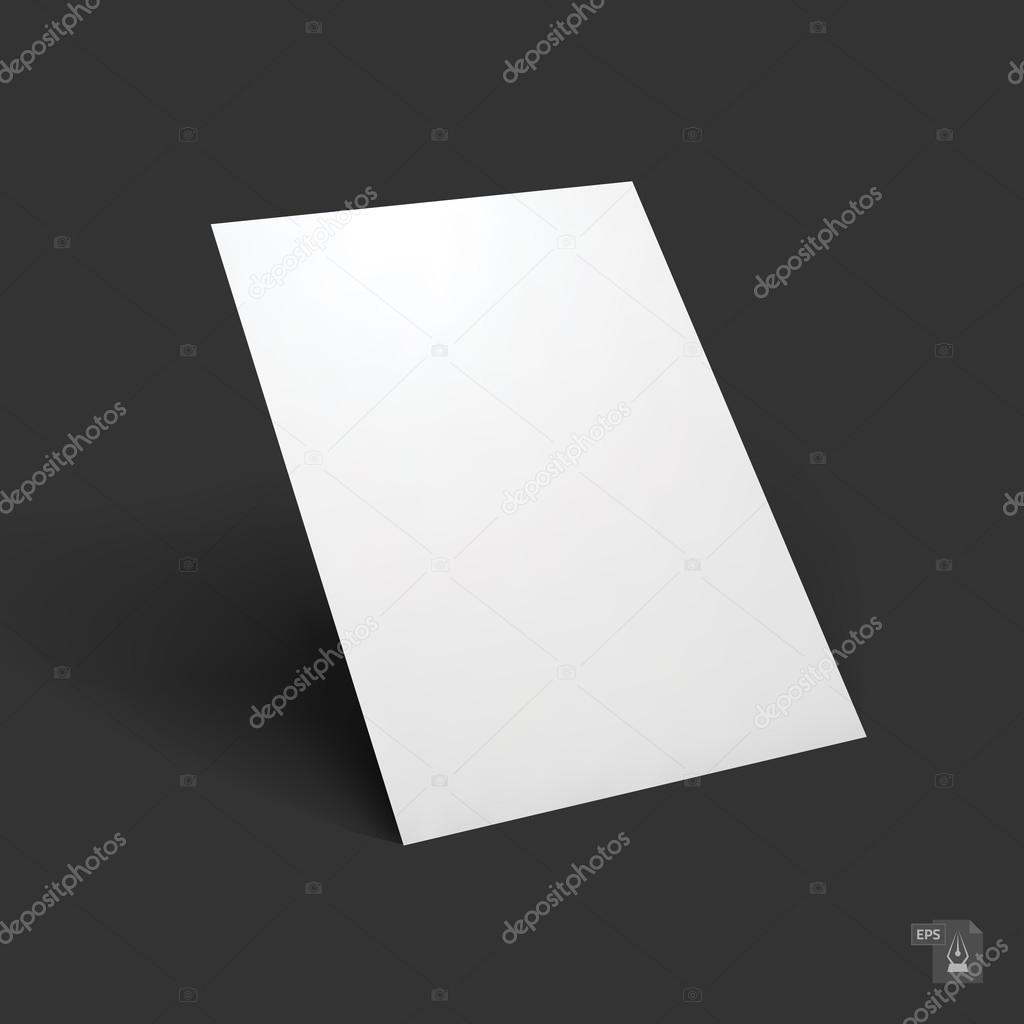 Blank paper sheet mockup