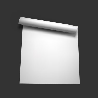 Sayfa kıvır ve gölge ile boş sayfa mockup şablonu.