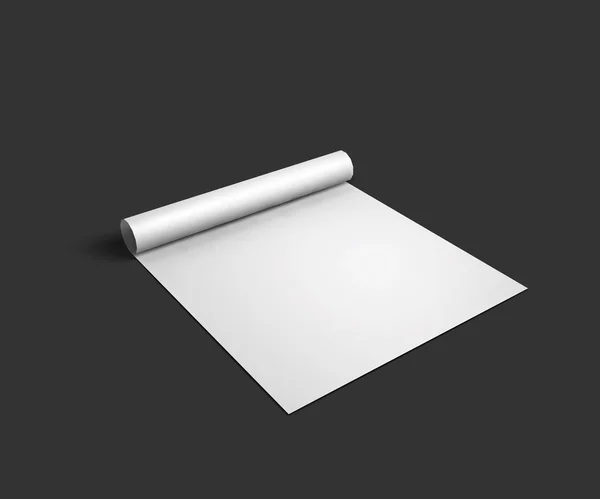 Blank sheet mockup template with page curl and shadow. — Stock Vector