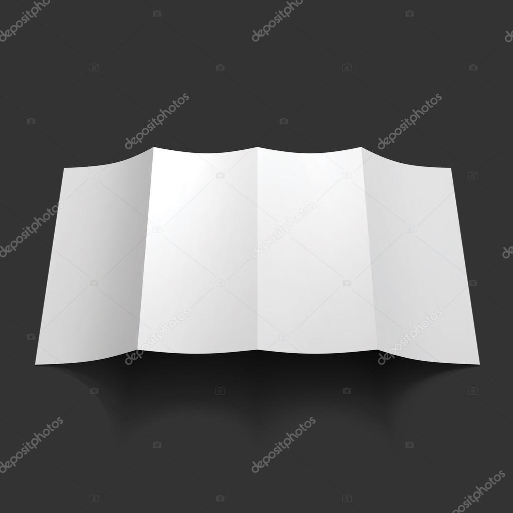 Blank trifold paper brochure mockup.