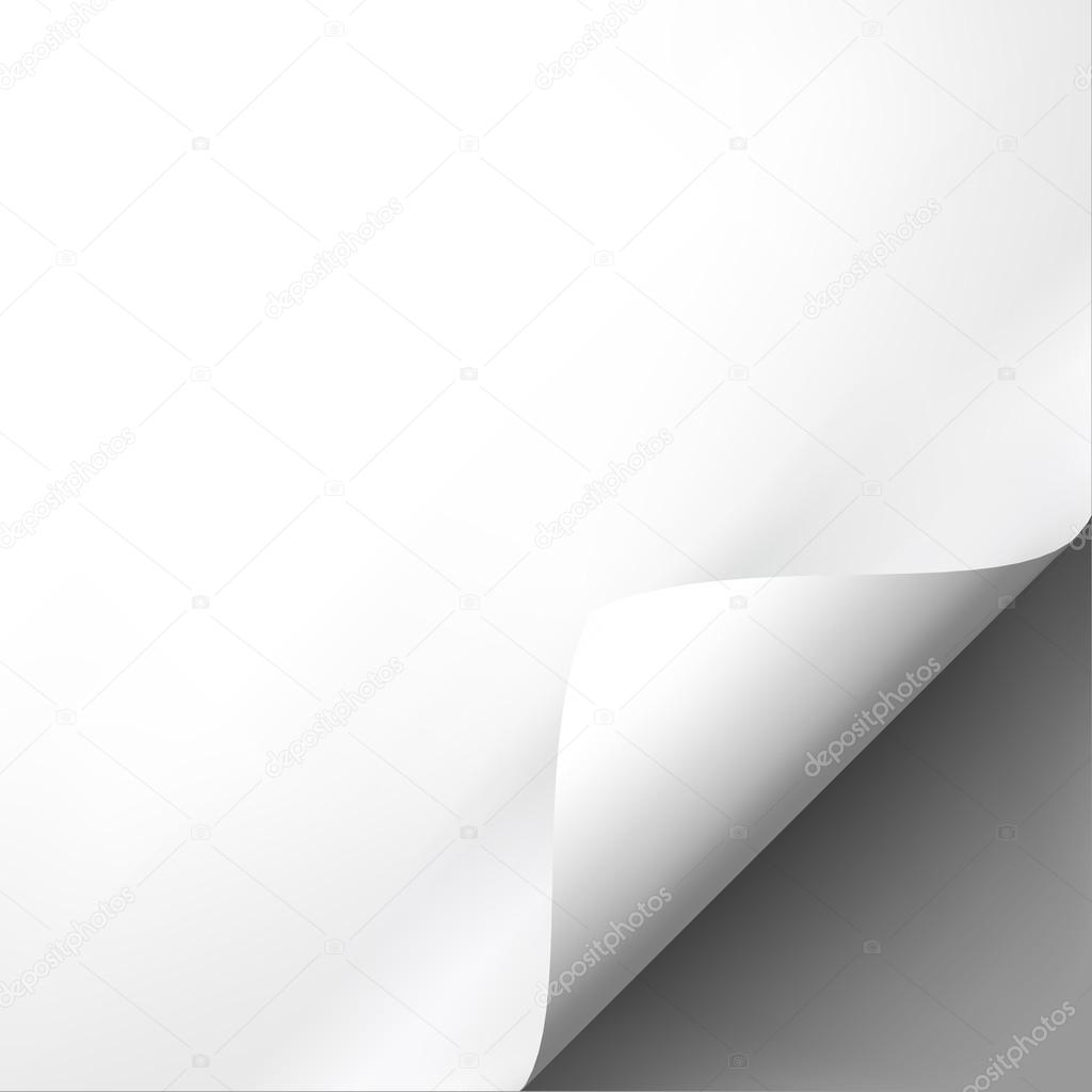 Curled white paper corner mockup template.