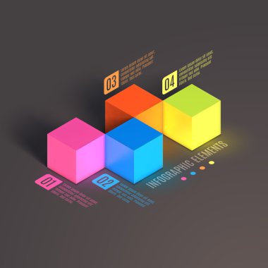 İş Infographics küp.