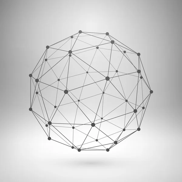 Esfera poligonal de malla Wireframe . — Vector de stock