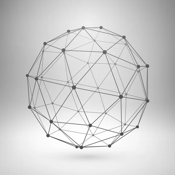 Esfera poligonal de malla Wireframe . — Vector de stock