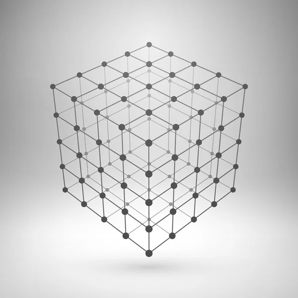 Wireframe mesh månghörnigt pyramid. — Stock vektor