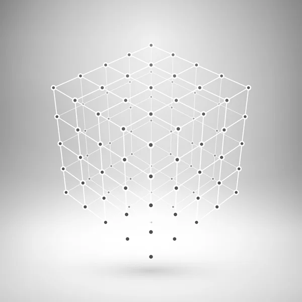 Wireframe mesh månghörnigt pyramid. — Stock vektor