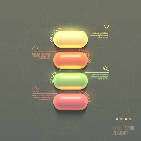 Bedrijfsconcept Infographics capsule. — Stockvector