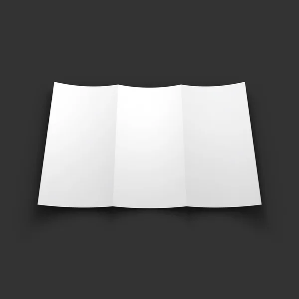 Lege driebladige papier brochure mockup. — Stockvector