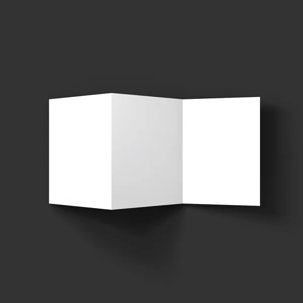 空白 3 つ折り紙パンフレット モックアップ. — ストックベクタ