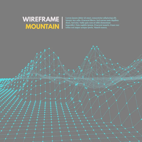 Wireframe mesh månghörnigt yta. — Stock vektor