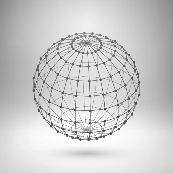 Wireframe mesh veelhoekige bol. — Stockvector