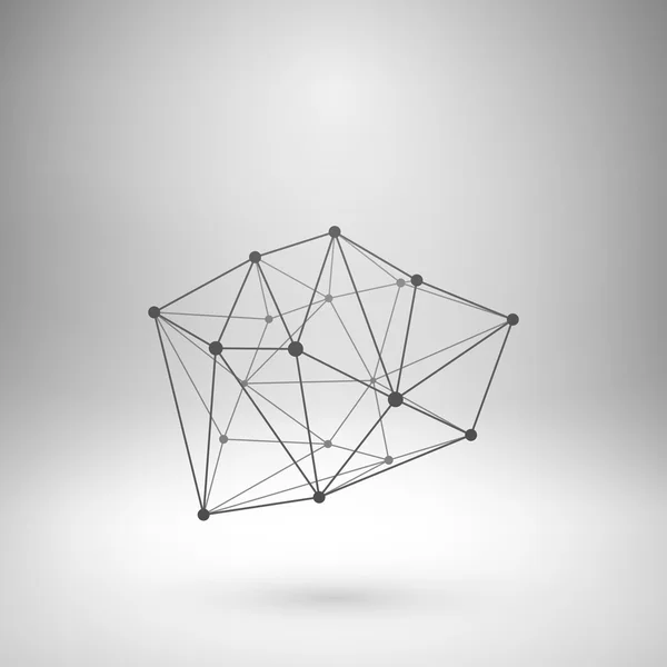ワイヤ メッシュ多角形の抽象的な形. — ストックベクタ