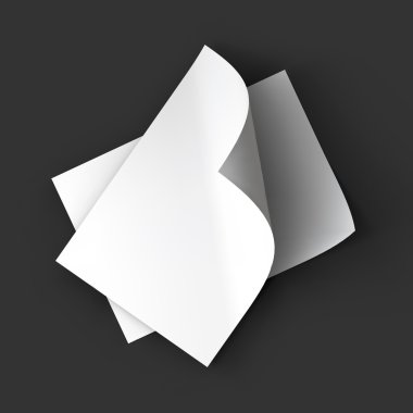 Sayfaları kavisli köşeleri yığını. İş mockup şablonu.