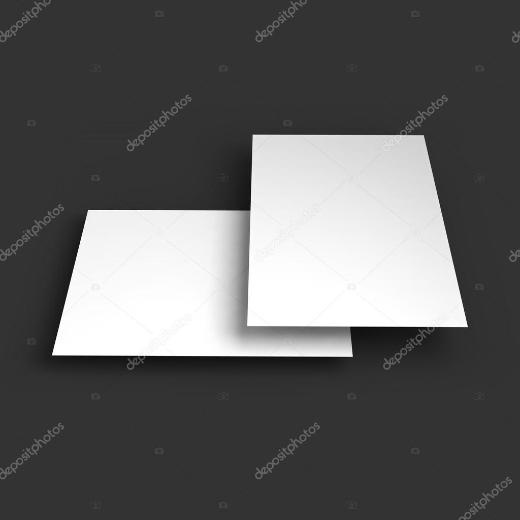 Stack of pages with curved corners. Business mockup template.