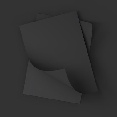 Sayfaları kavisli köşeleri yığını. İş mockup şablonu.