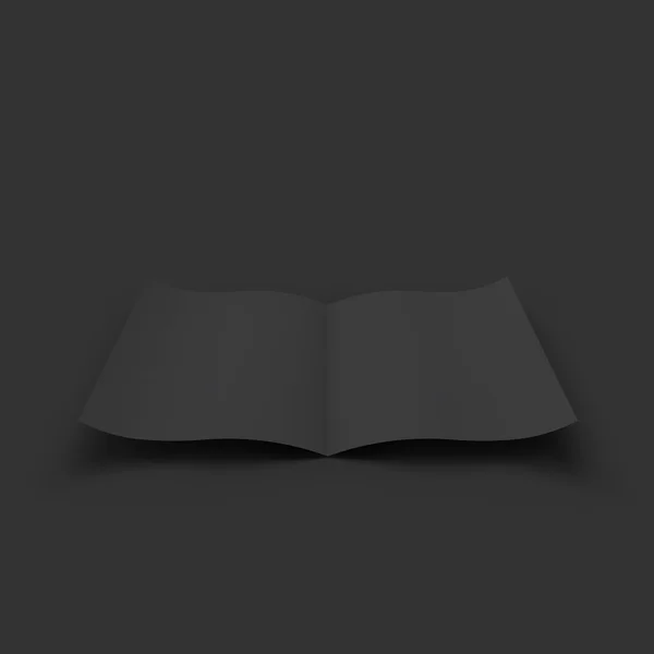 Revista negra en blanco extendida. Plantilla de maqueta empresarial . — Vector de stock
