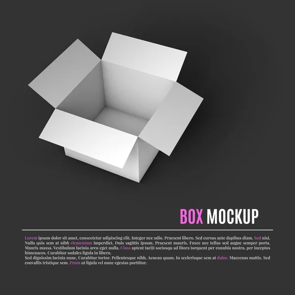 Apri modello di modello box mockup . — Vettoriale Stock