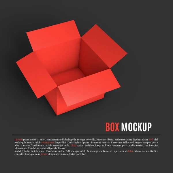 Apri modello di modello box mockup . — Vettoriale Stock