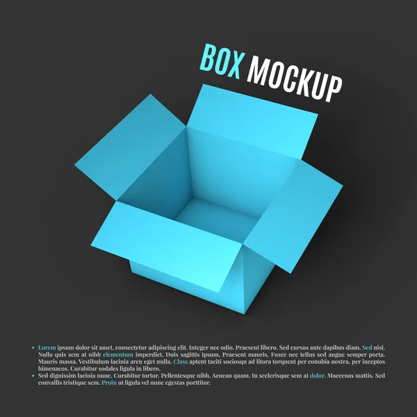 Apri modello di modello box mockup . — Vettoriale Stock