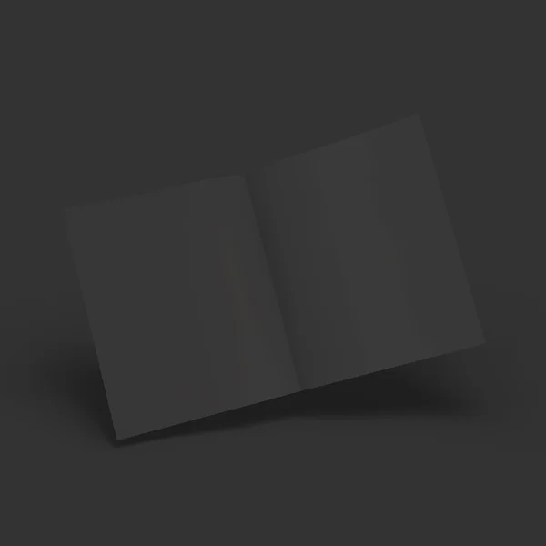 Siyah boş dergi yayılır. İş mockup şablonu.
