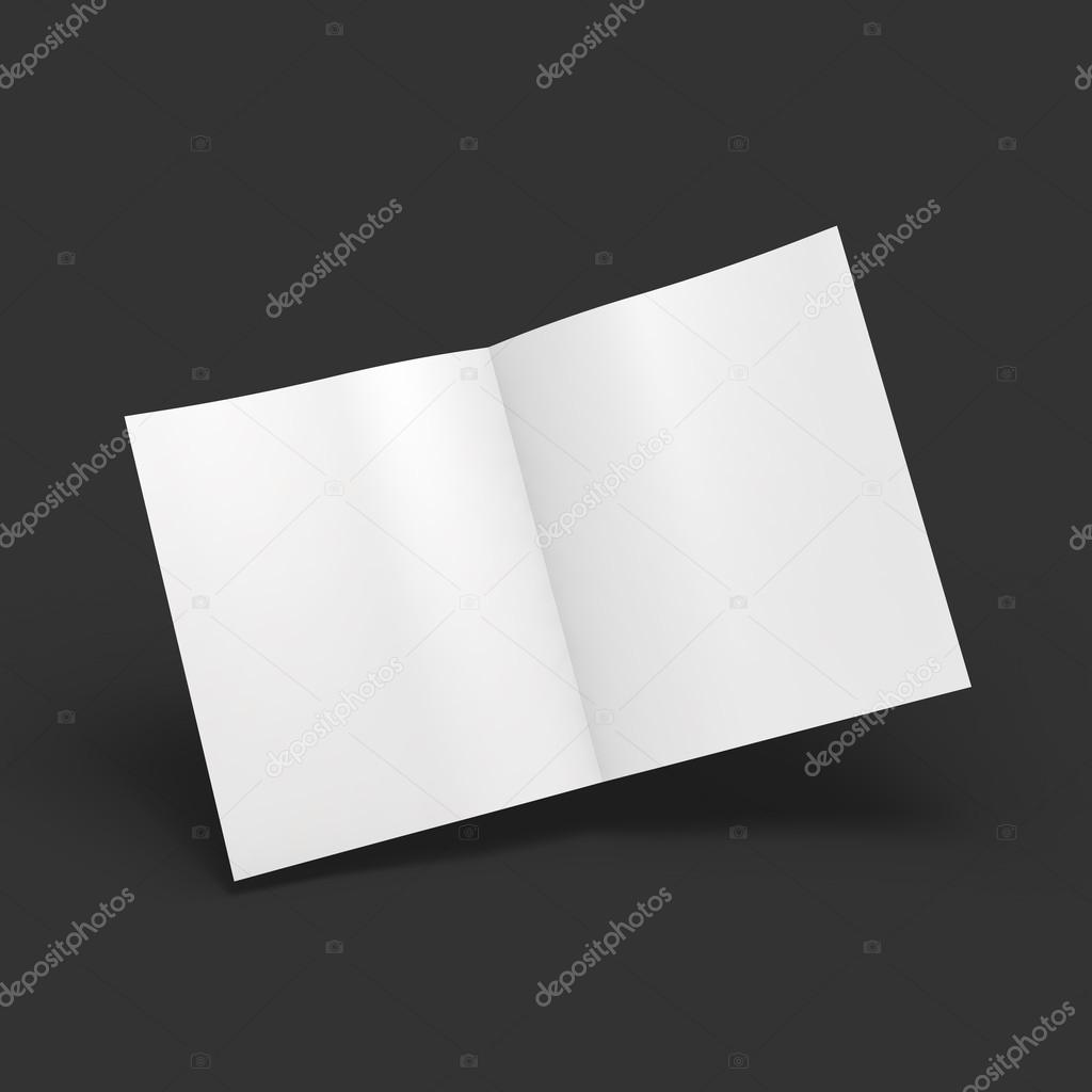 White blank magazine spread. Business mockup template. Stock Inside Blank Magazine Spread Template