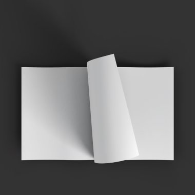 Beyaz boş dergi yayılır. İş mockup şablonu.