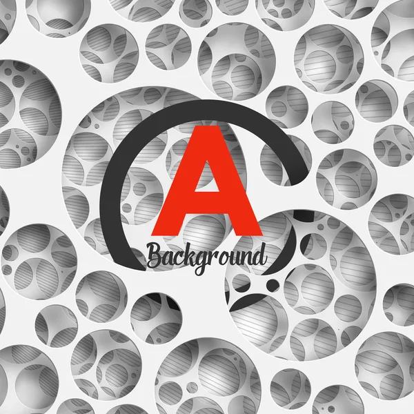 Abstract background holey wall with penetrating circle border. — Stok Vektör