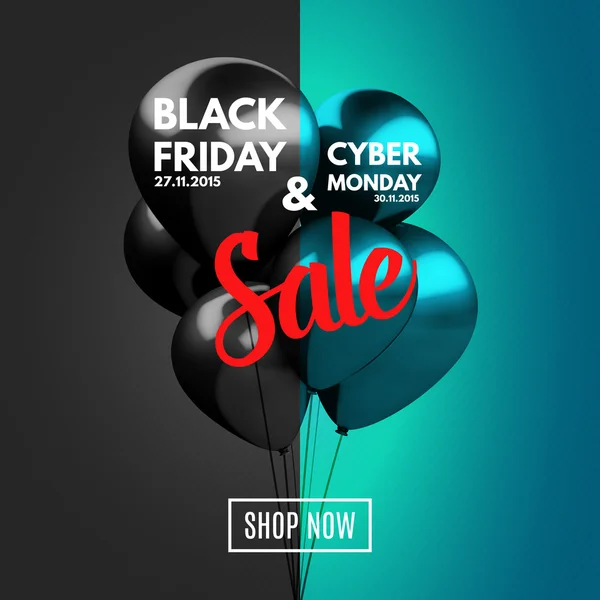Black Friday and Cyber Monday Sale concept background. — Stock Vector