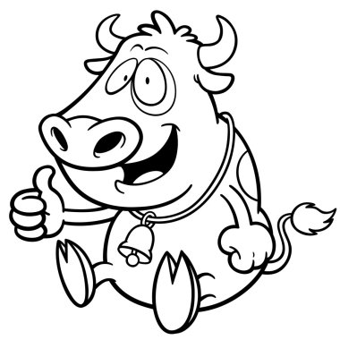 karikatür inek karakter