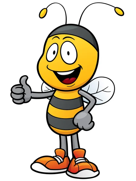 Bee stripfiguur — Stockvector