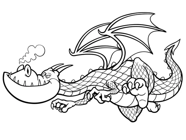 Kreslená postava dragon — Stockový vektor
