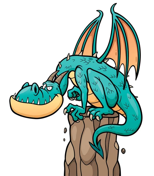 Personaje de dragón de dibujos animados — Vector de stock