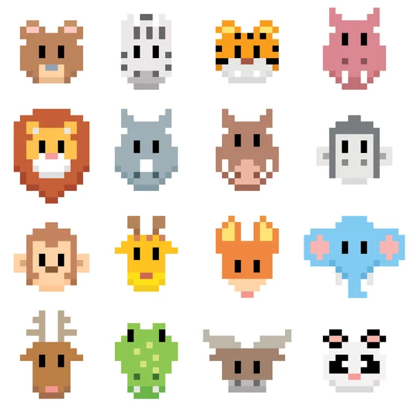 Animal Cartoon Pixel — Stockvektor