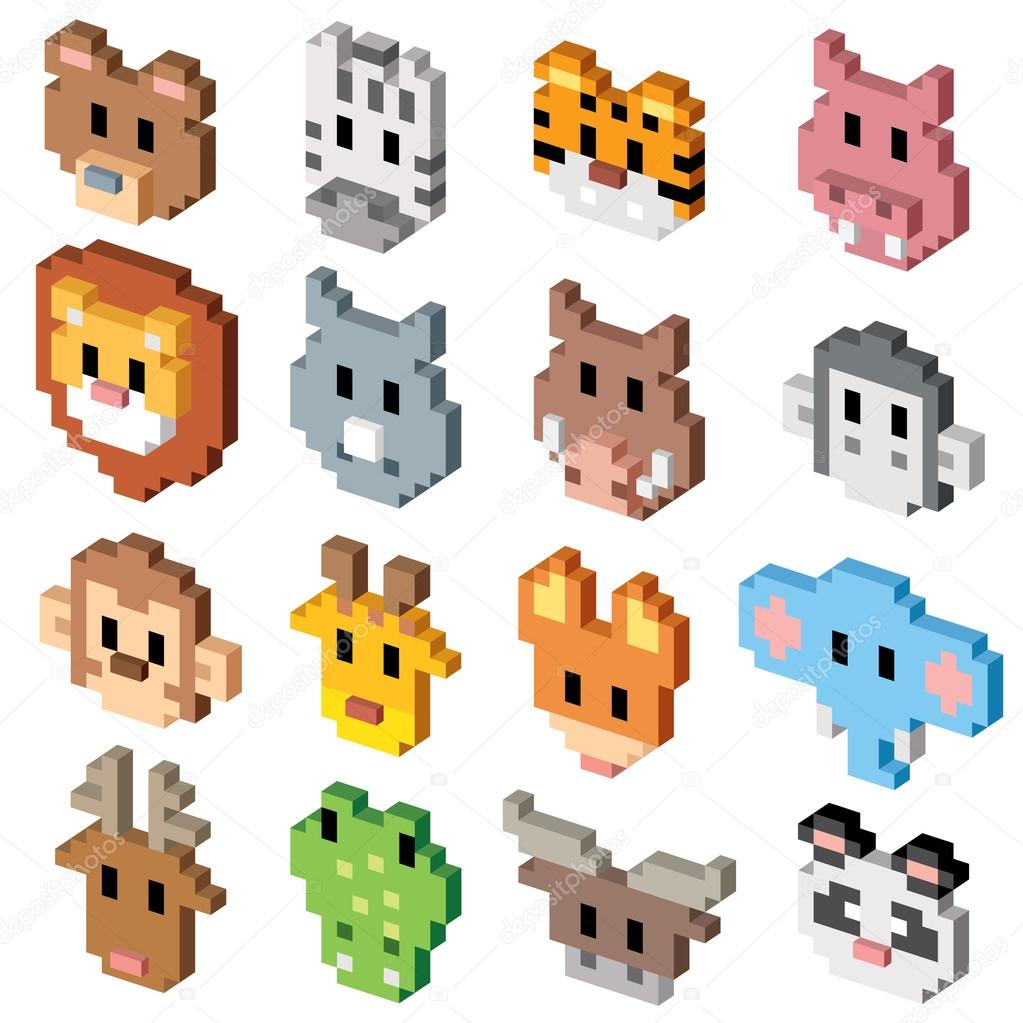 Animal cartoon pixel